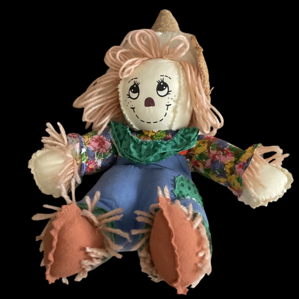 Vintage Stuffed Scarecrow Toy Plush